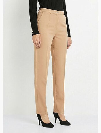 Pantalón recto liso con cintura semielástica - Afibel