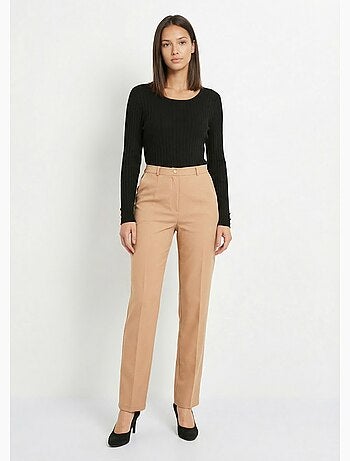 Pantalón recto liso con cintura semielástica - Afibel