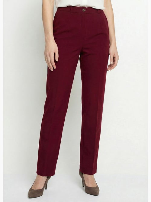 Pantalón recto liso con cintura semielástica - Afibel - Kiabi