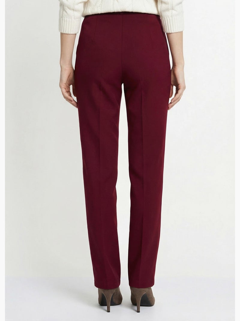 Pantalón recto liso con cintura semielástica - Afibel Burdeos - Kiabi