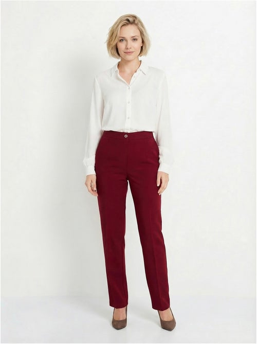Pantalón recto liso con cintura semielástica - Afibel - Kiabi