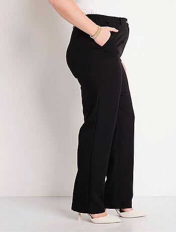 Pantalón recto liso con cintura semielástica - afibel