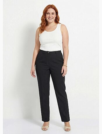 Pantalón recto liso con cintura semielástica - afibel
