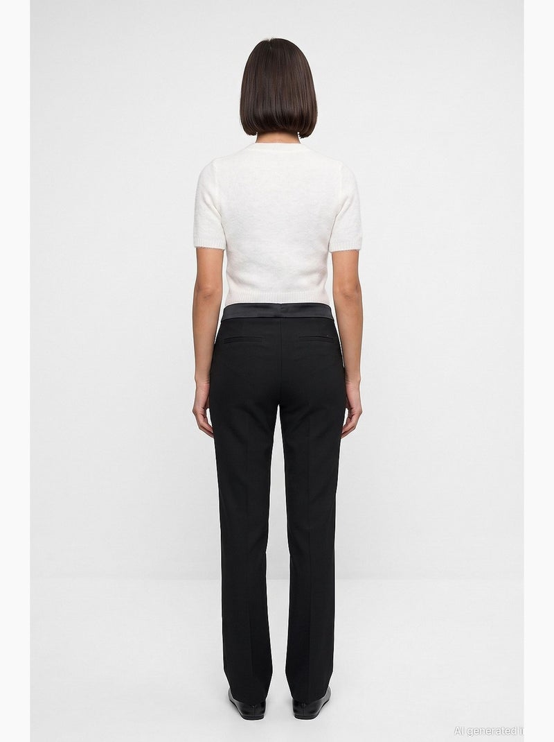 Pantalón recto mujer dilvin Negro - Kiabi