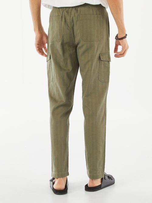 Pantalón recto multibolsillos de sarga - Kiabi