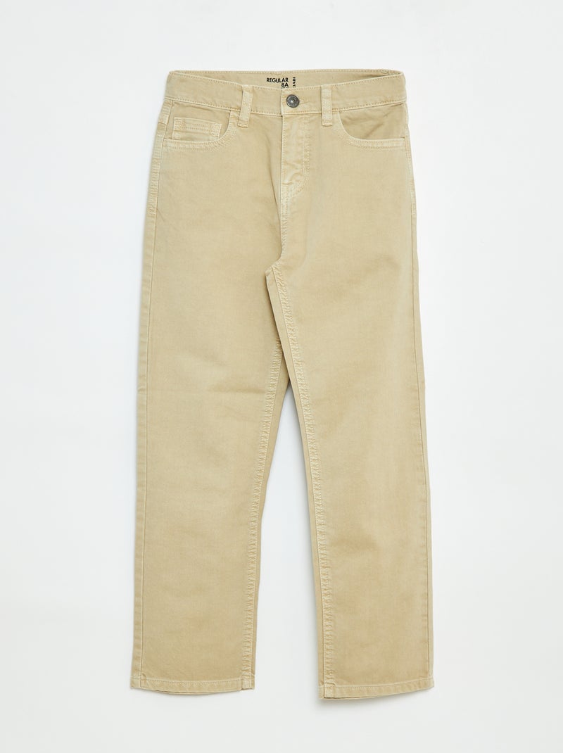 Pantalón recto regular fit con 5 bolsillos Blanco - Kiabi