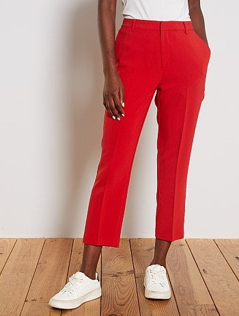 Pantalón recto tobillero elástico en la parte trasera - Kiabi