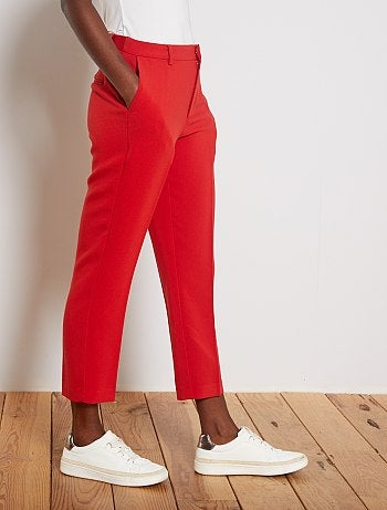 Pantalón recto tobillero elástico en la parte trasera - Kiabi