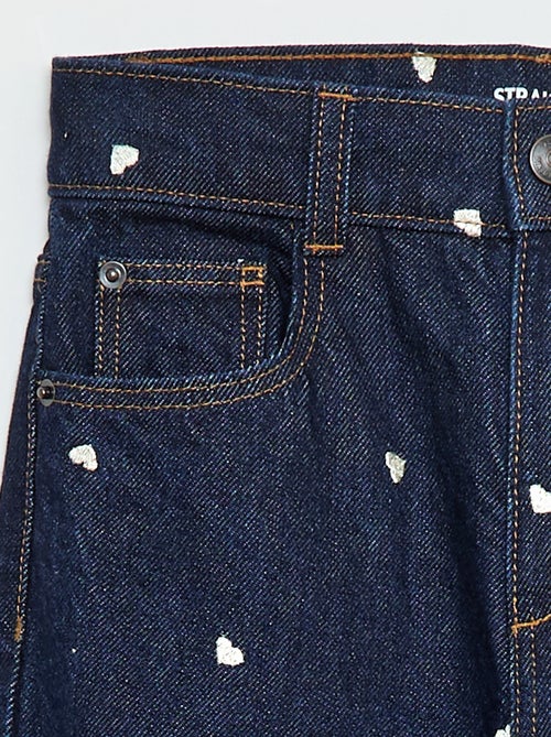 Pantalón recto vaquero con estampado - Kiabi