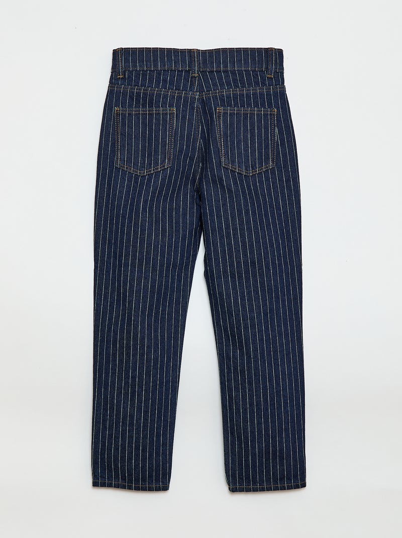 Pantalón recto vaquero con estampado Azul - Kiabi