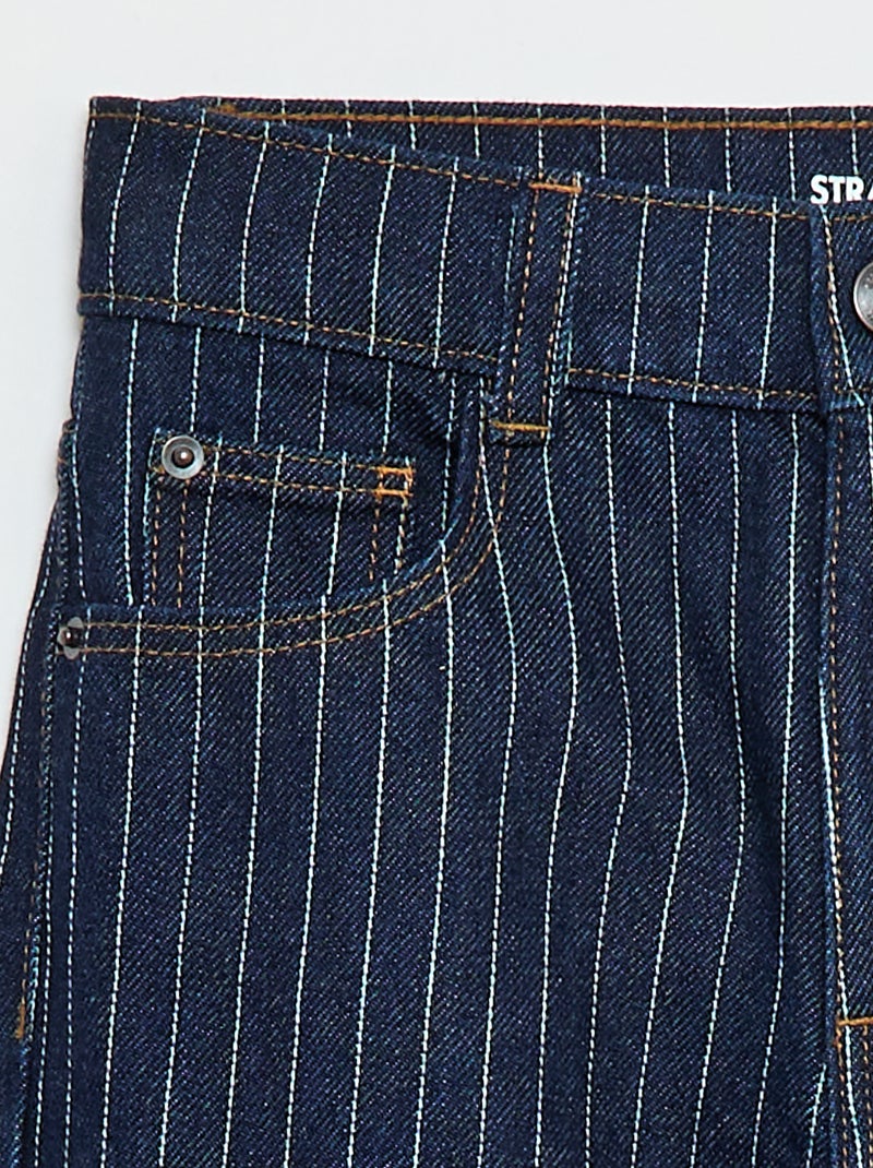 Pantalón recto vaquero con estampado Azul - Kiabi