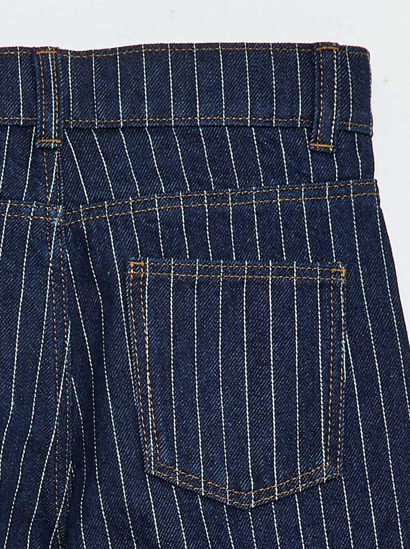 Pantalón recto vaquero con estampado Azul - Kiabi