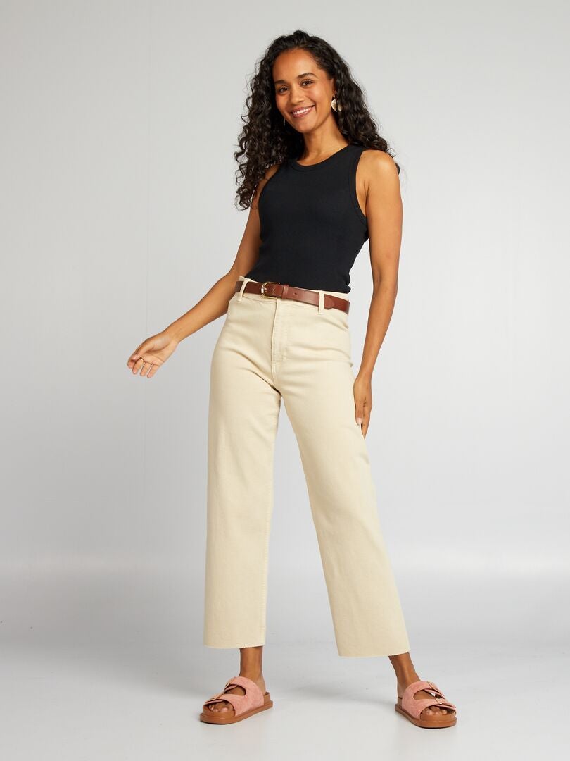 Pantalón recto wide leg - L28 BEIGE - Kiabi