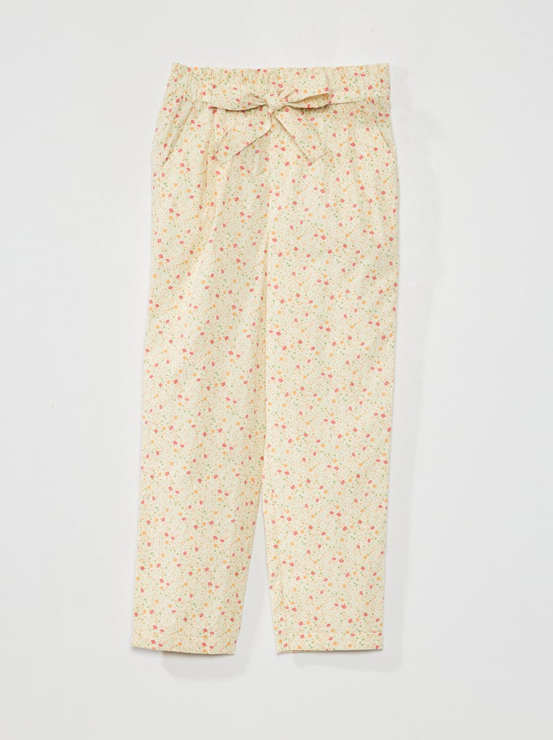 Pantalón recto y entallado con estampado BLANCO - Kiabi