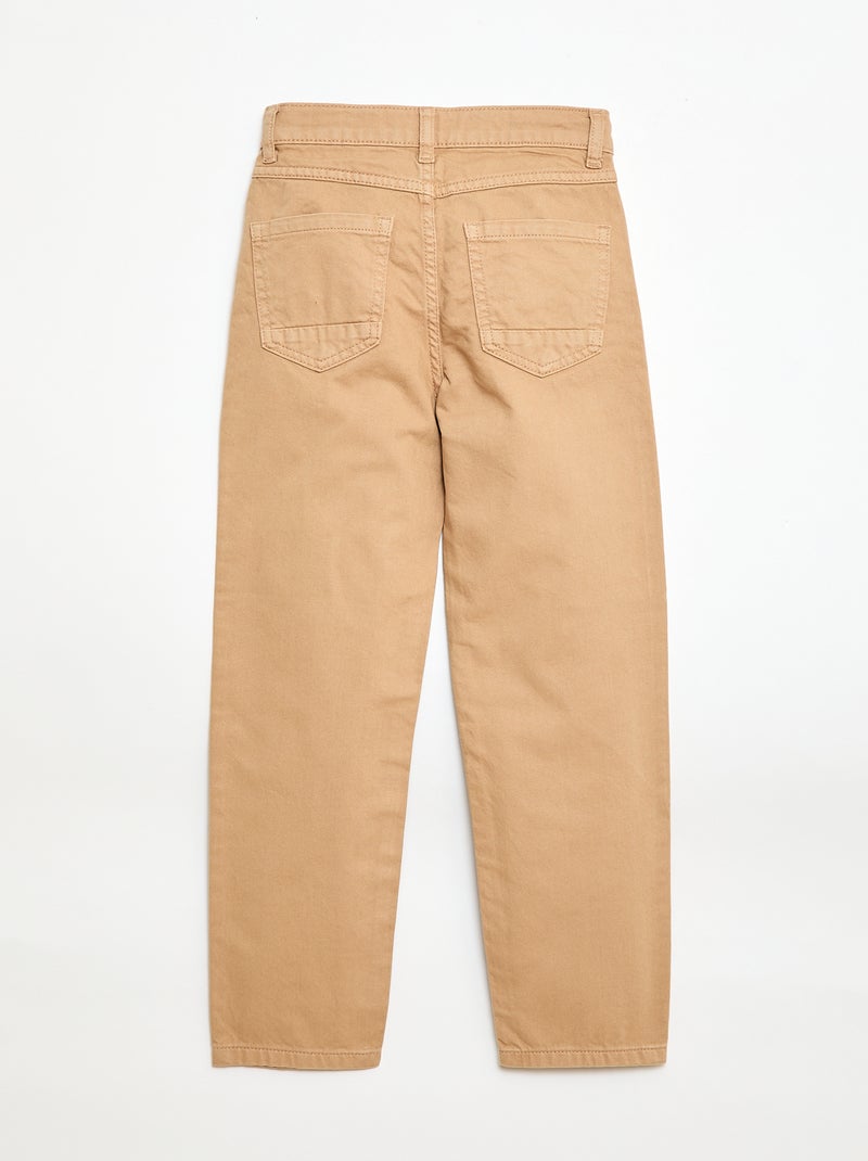Pantalón regular 5 bolsillos Beige - Kiabi