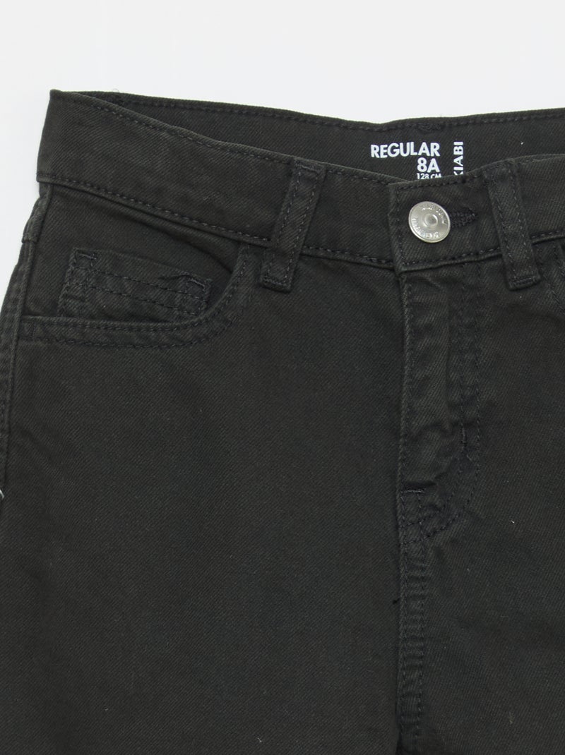 Pantalón regular 5 bolsillos Negro - Kiabi
