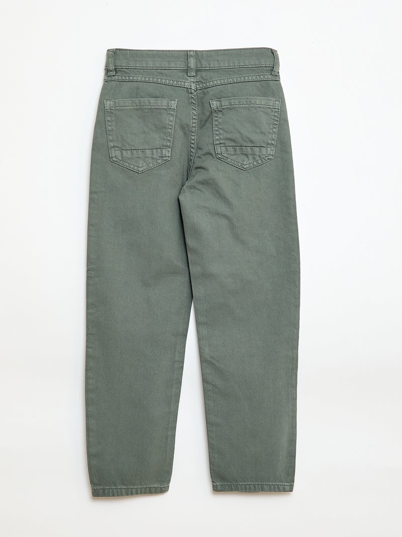 Pantalón regular 5 bolsillos Verde - Kiabi