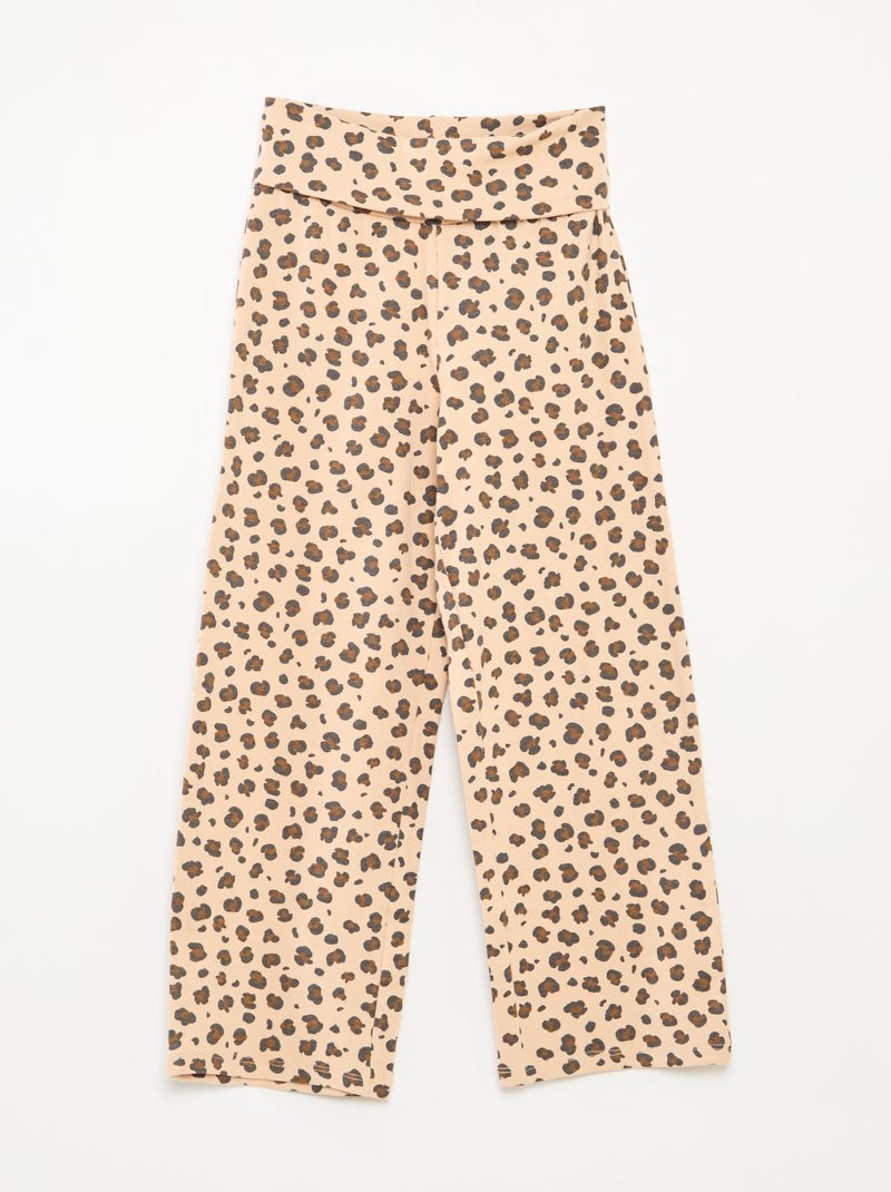 Pantalón regular con cintura elástica Beige - Kiabi