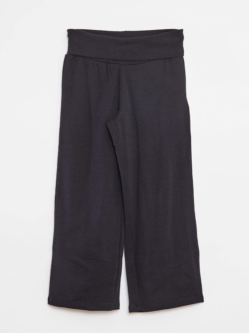 Pantalón regular con cintura elástica negro - Kiabi