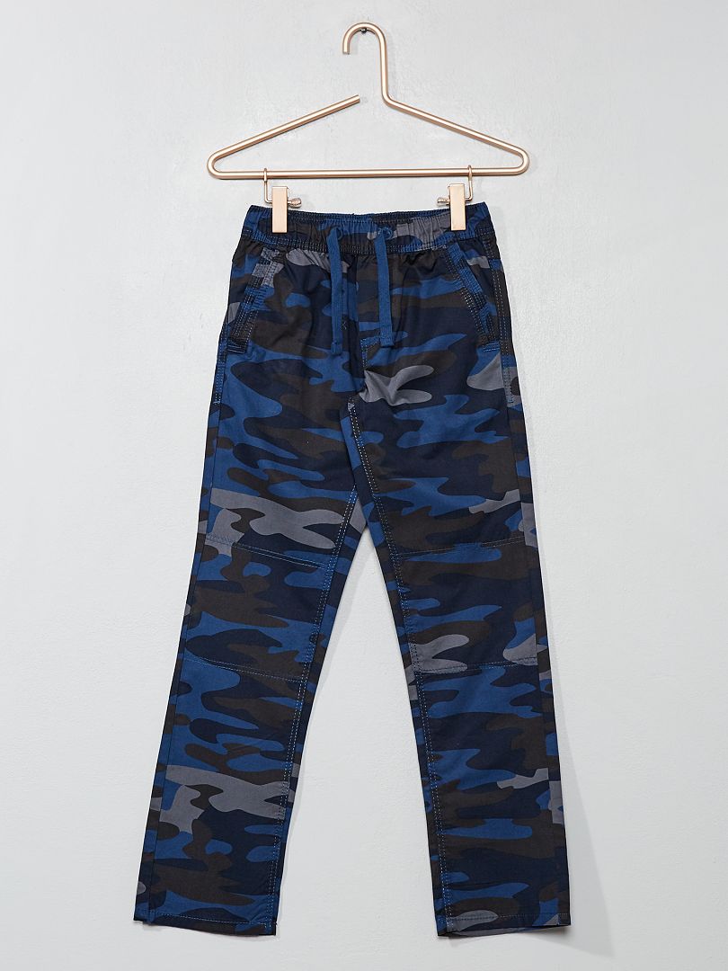 Pantalón regular de camuflaje azul - Kiabi