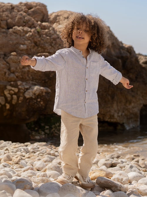 Pantalón regular de lino - Kiabi