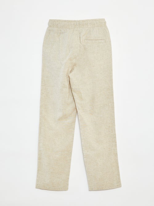 Pantalón regular de lino - Kiabi