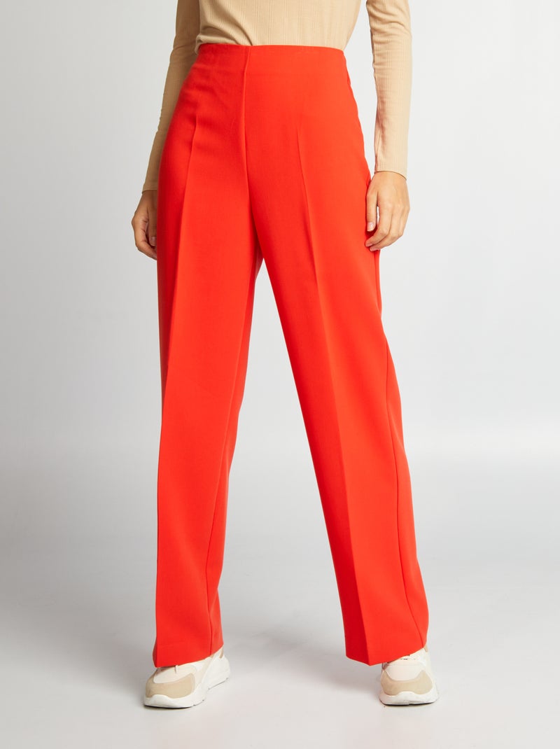 Pantalón regular de sarga ROJO - Kiabi