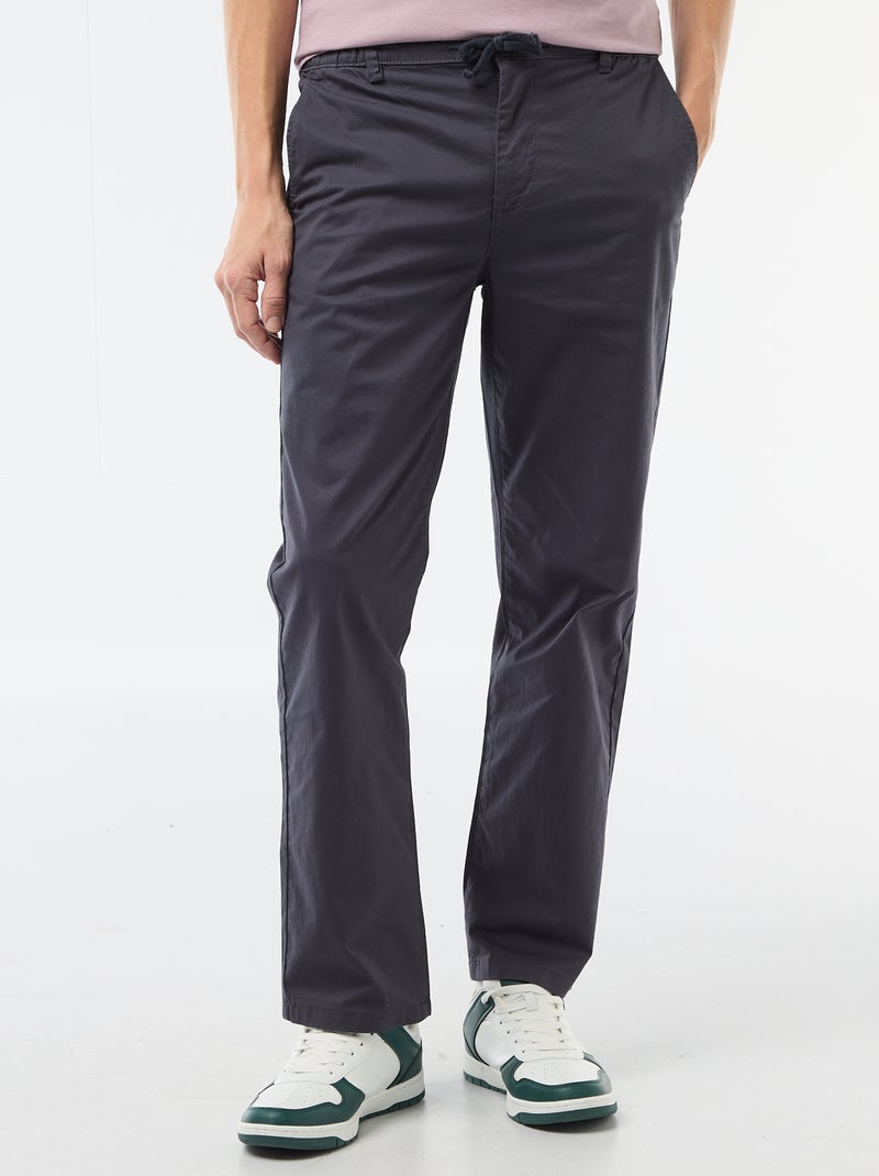 Pantalón regular de twill Azul - Kiabi