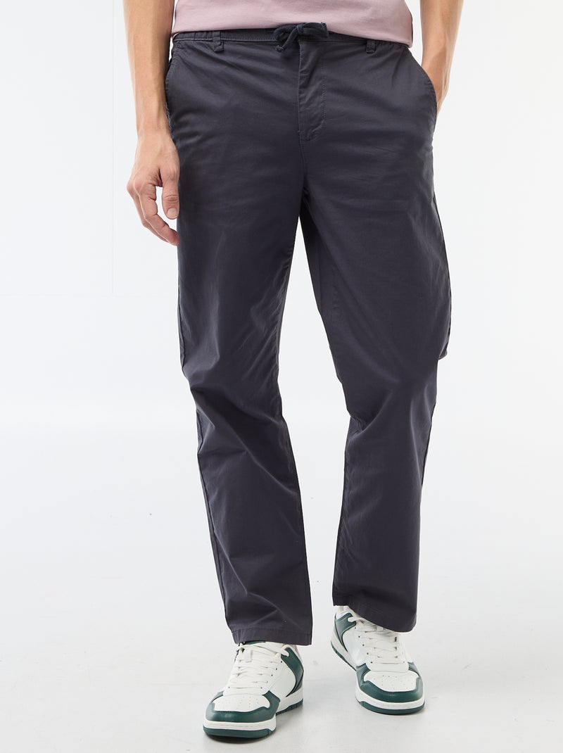Pantalón regular de twill Azul - Kiabi