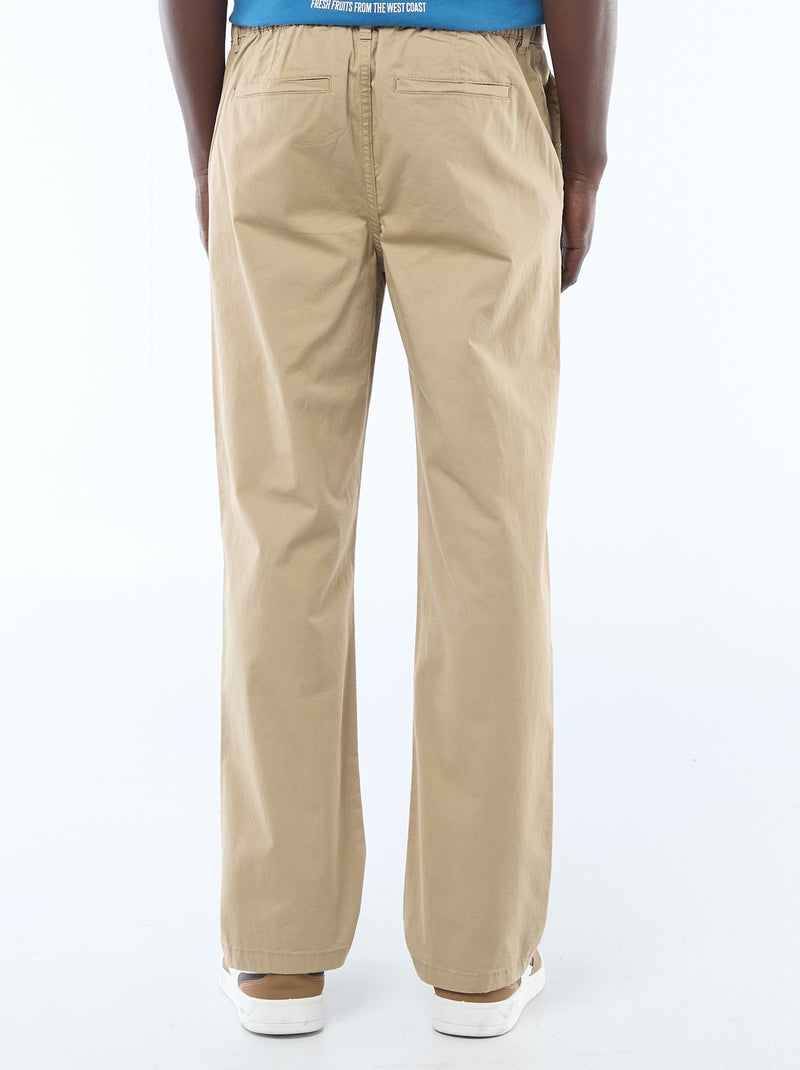 Pantalón regular de twill Beige - Kiabi