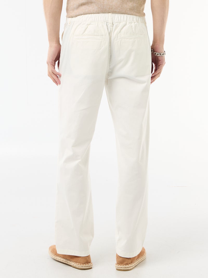 Pantalón regular de twill Blanco - Kiabi