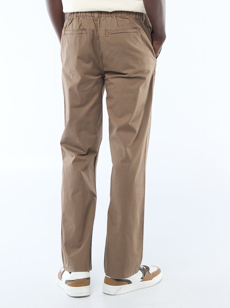 Pantalón regular de twill Marron - Kiabi