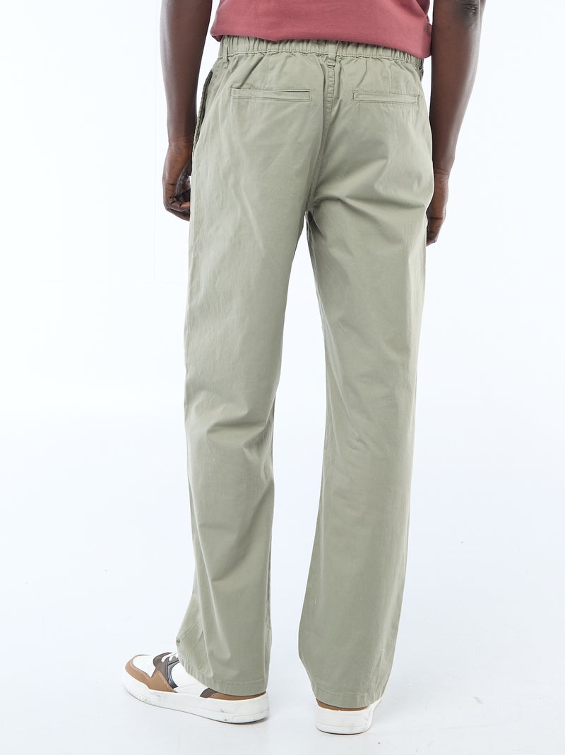 Pantalón regular de twill Verde - Kiabi