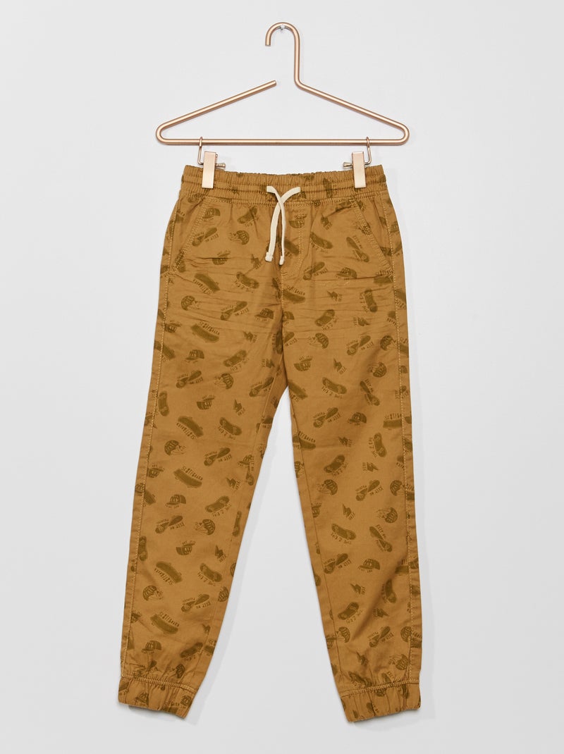 Pantalón regular estampado MARRON - Kiabi