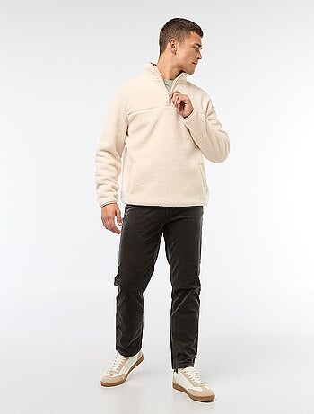 Pantalón regular fit de pana lisa