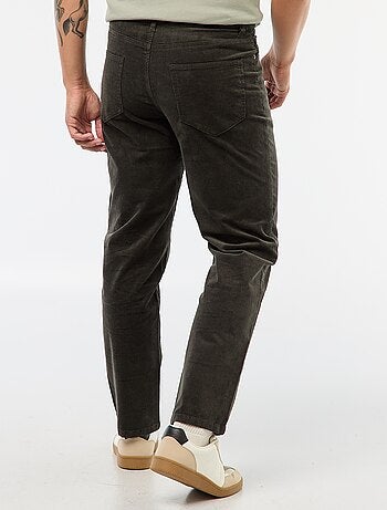 Pantalón regular fit de pana lisa