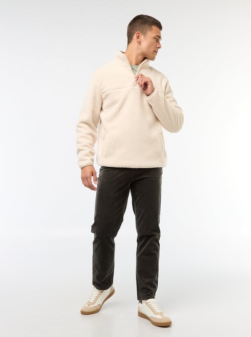 Pantalón regular fit de pana lisa - Kiabi