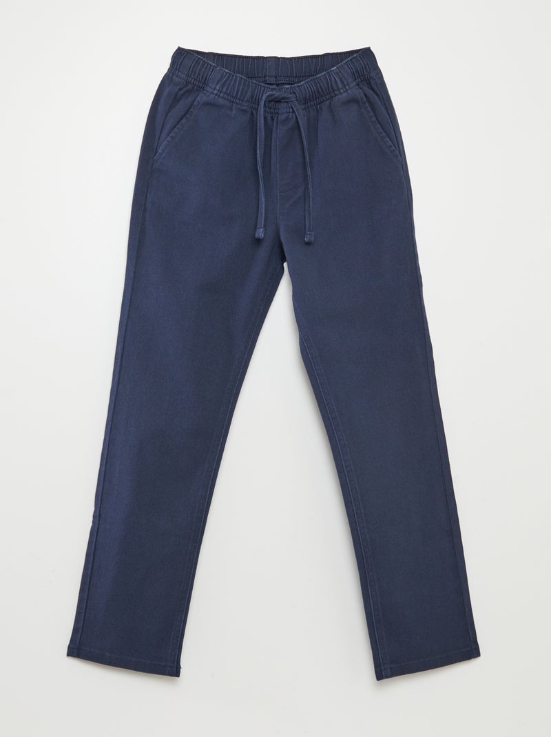 Pantalón regular liso azul - Kiabi