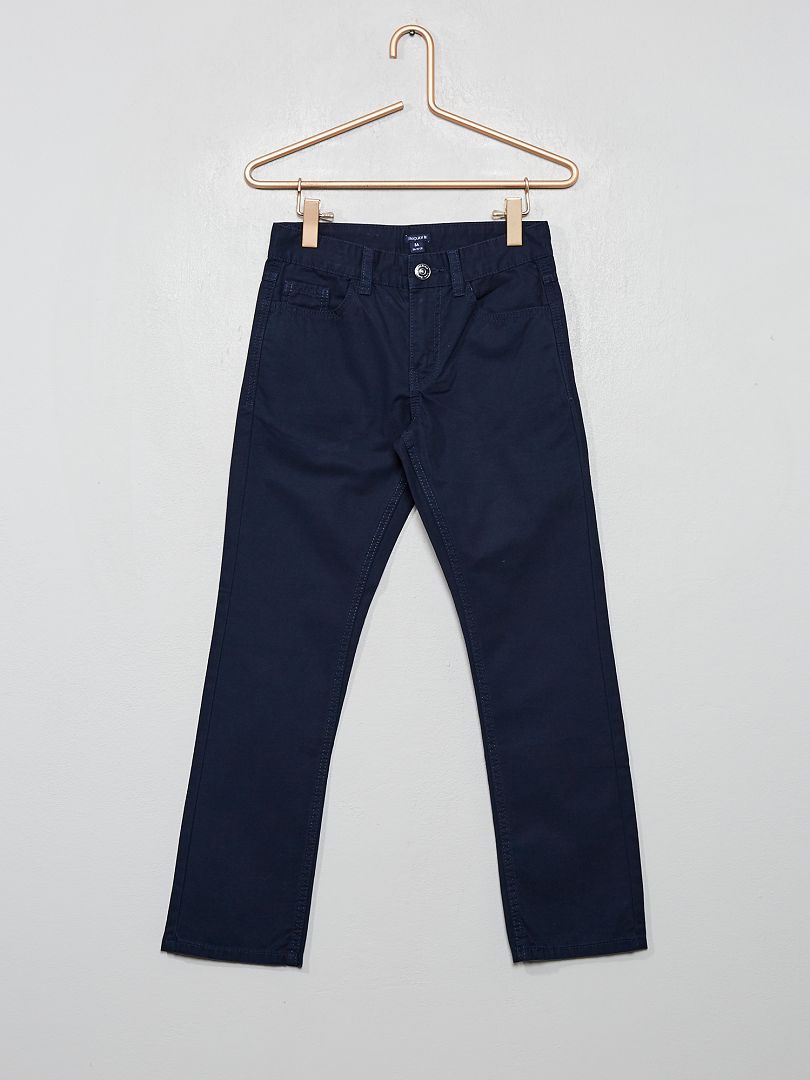 Pantalón regular liso azul - Kiabi