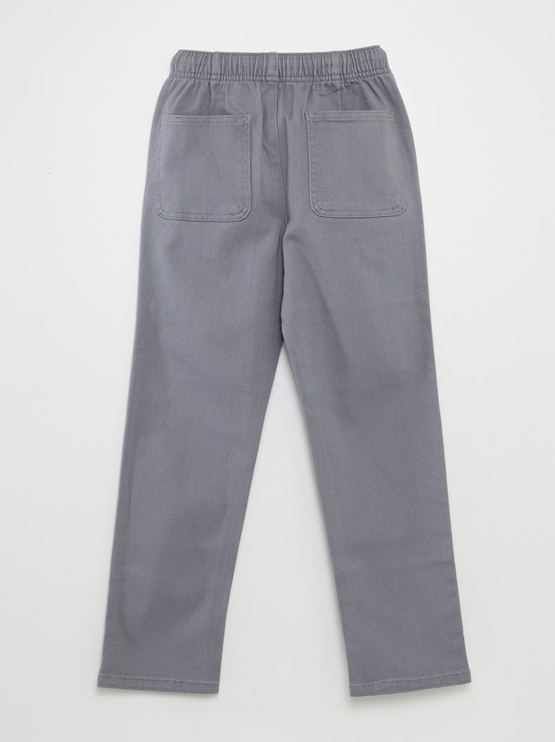 Pantalón regular liso GRIS - Kiabi