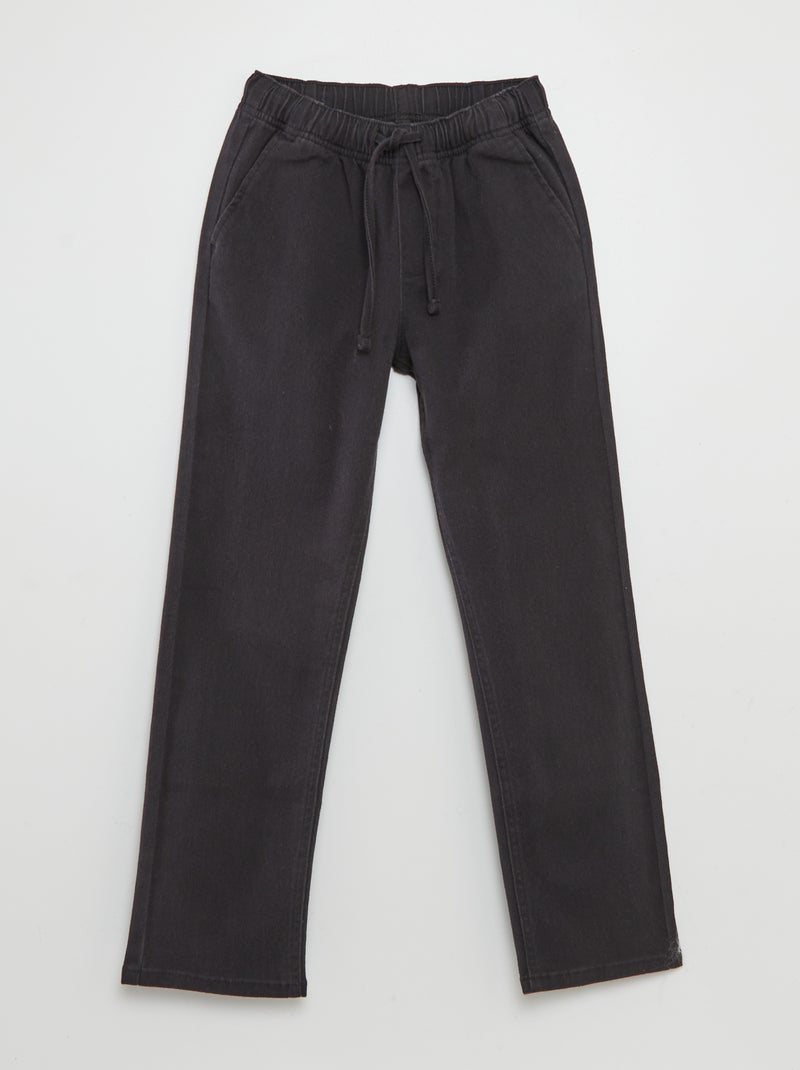 Pantalón regular liso negro - Kiabi