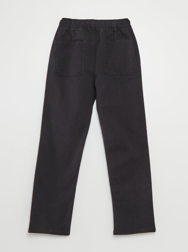 Pantalón regular liso negro - Kiabi