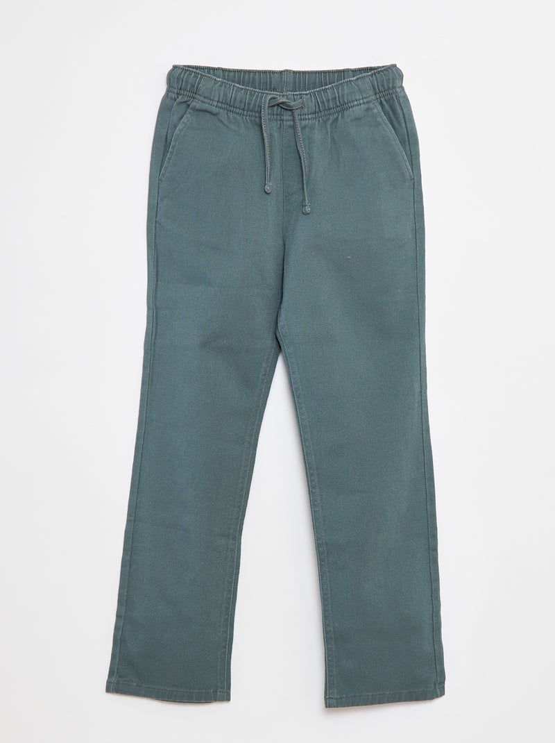 Pantalón regular liso Verde - Kiabi