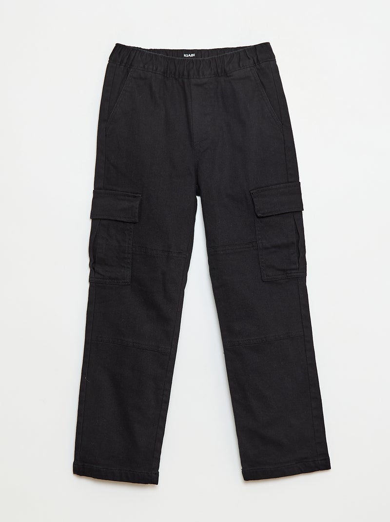 Pantalón regular multibolsillos Negro - Kiabi