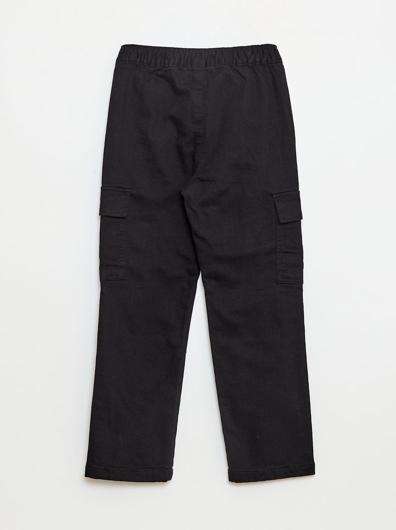 Pantalón regular multibolsillos Negro - Kiabi