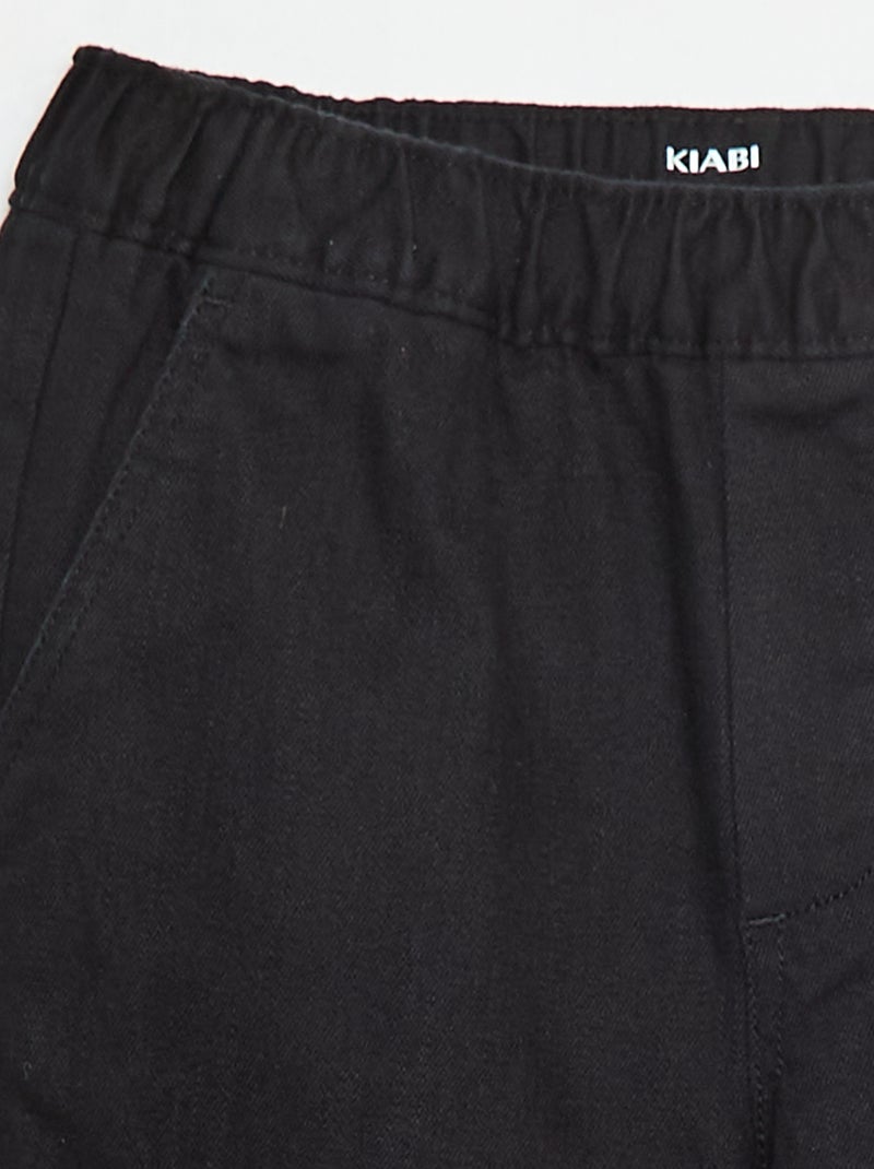 Pantalón regular multibolsillos Negro - Kiabi