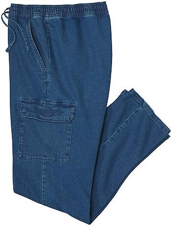 Pantalón relax cargo vaquero de denim stretch