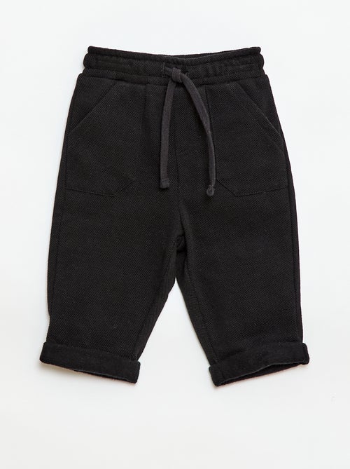 Pantalón relax de punto piqué - Kiabi