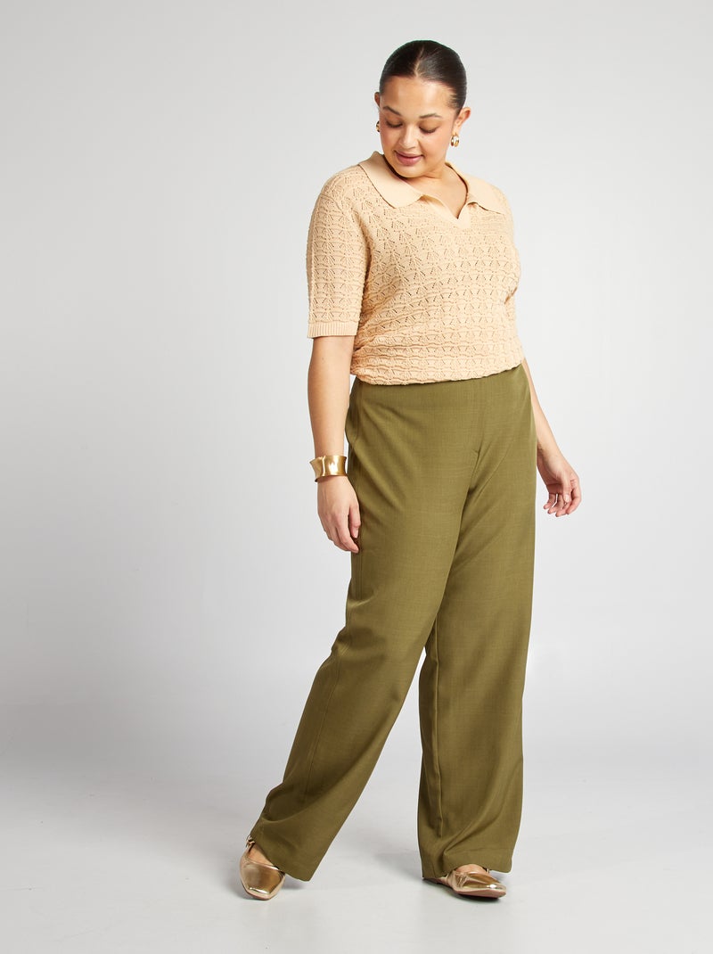 Pantalón sastre ancho VERDE - Kiabi