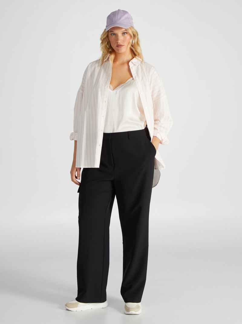 Pantalón sastre con bolsillos negro - Kiabi